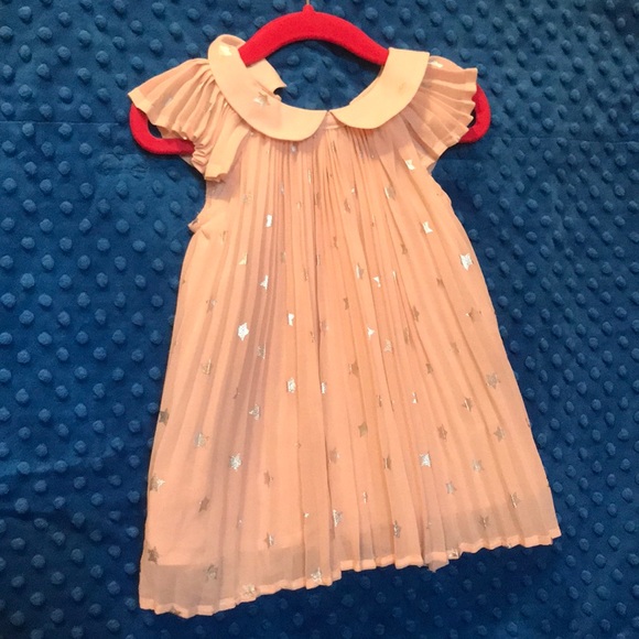 GAP Other - Blush pink & silver Star pleated GAP dress 3-6m